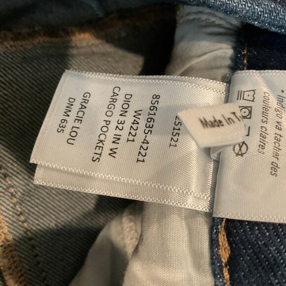 Paige Dion Cargo Trouser Flare Jeans dark was size 24 NEW - Picture 9 of 9